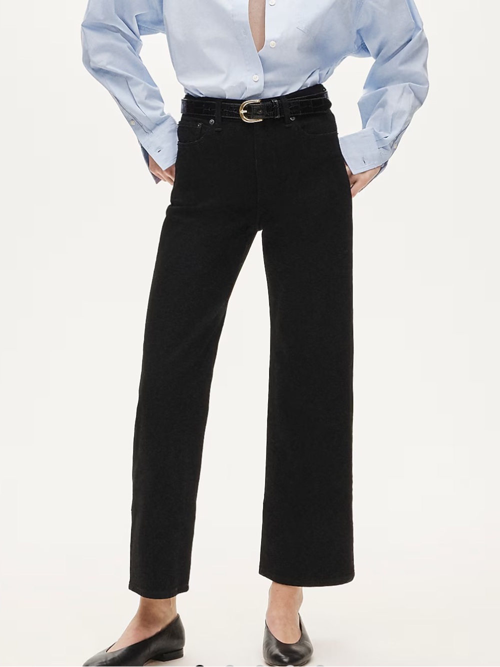NWT J. CREW Slim Wide Leg Jean Clean Black Size 35